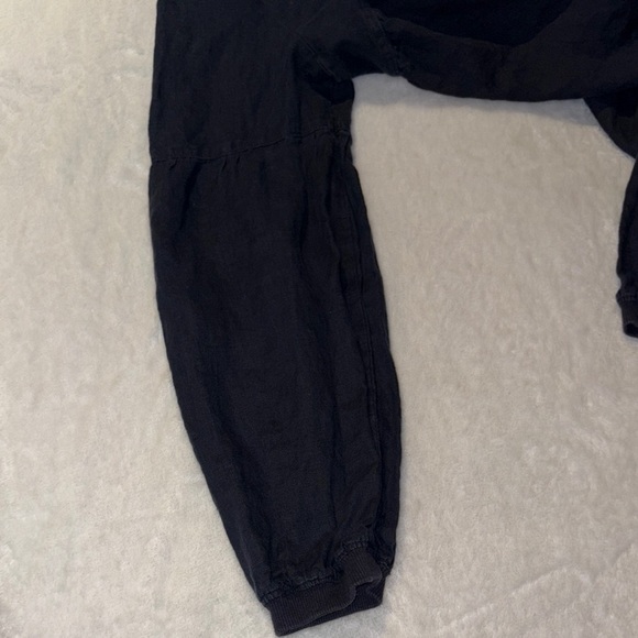 Gently Loved 100% Linen Tommy Hilfiger Navy Long Sleeve Blouson Beautiful - Picture 9 of 12